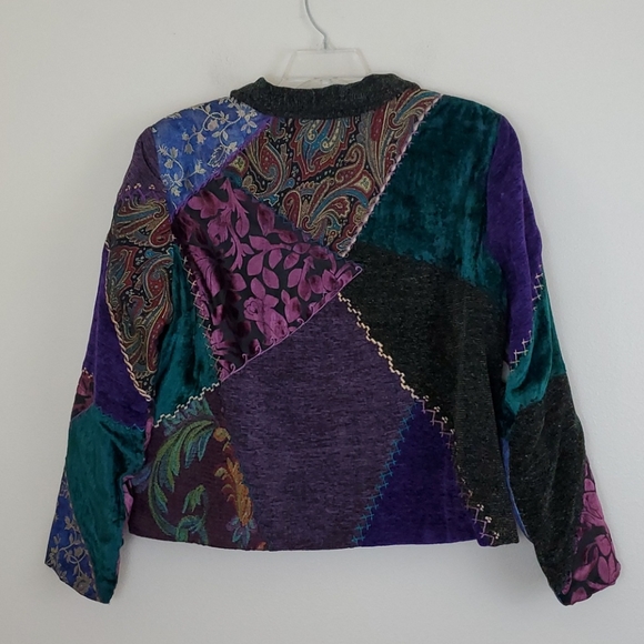 Julia Ku Tapestry Patchwork Embroidered Jacket XL - Picture 9 of 16